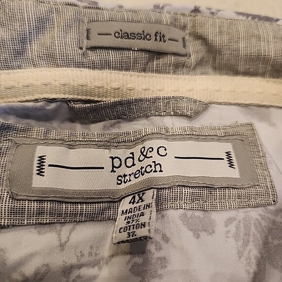 NWT Pd&co Paper Denim & Company Mens 4x Button Shirt Blue Gray Stretch - Picture 4 of 7